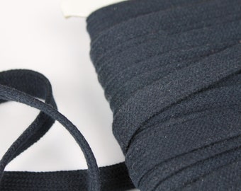 3 m hoodie cord navy - 17 mm width, cord navy, cord dark blue, cord dark blue, flat cord dark blue, hoodie cord dark blue