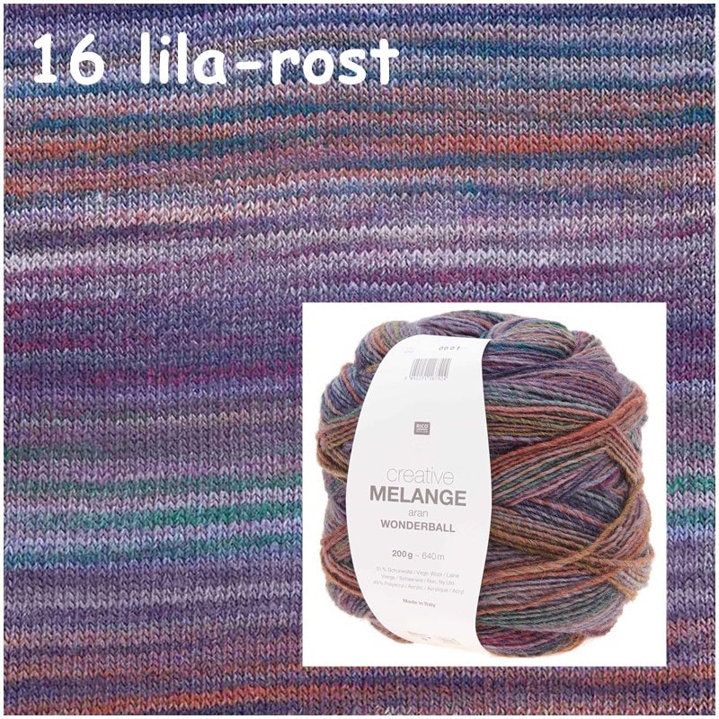 Rico Design Creative Melange Wonderball Wolle 200g – Farbverlauf, Nadelstärke 5 Mm