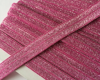2 m Folding Rubber Pink with Glitter