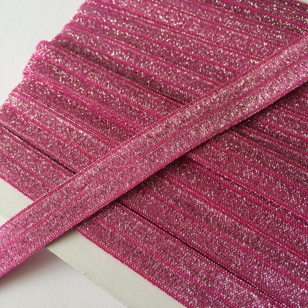 2 m Folding Rubber Pink with Glitter