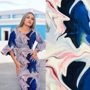 Viscose &quot;Marble&quot; Viscose fabric with abstract pattern
