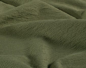 French Terry crepe plain fir green – summer sweat fabric with tree bark texture – combination fabric