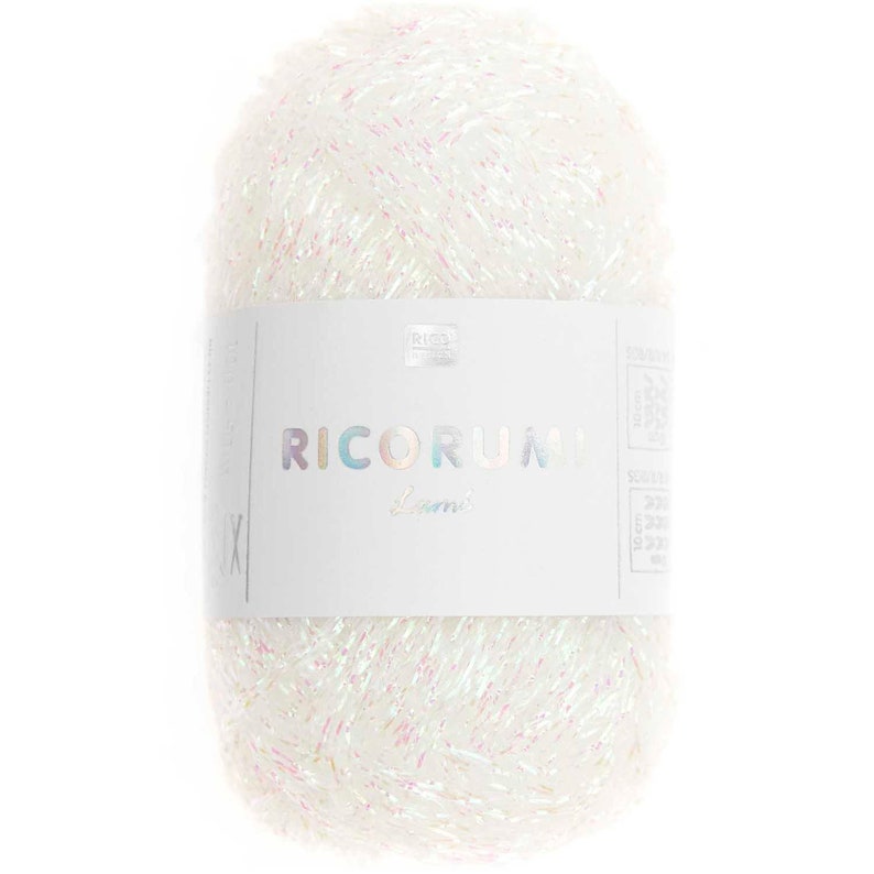 Ricorumi DK crochet yarn new colors 61-80 neon, lame and spray 003 weiß irisierend