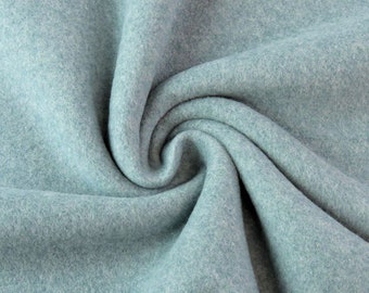 Cotton fleece - smoky mint - mottled