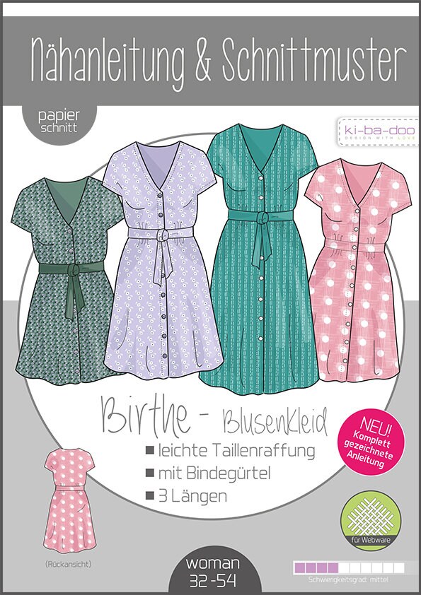 Blouse Dress birthe by Ki-ba-doo Paper Pattern - Etsy