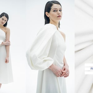 Fibre Mood 28 - FM791031007 "Ashely" OFFWHITE Gekreukte geweven stof katoen, polyester, elastaan