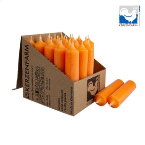 5 stick candles 10 cm long 22 mm diameter different colors mandarine