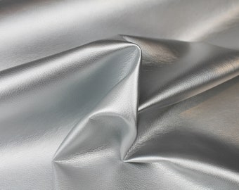 Kunstleder metallic - silber - Lederimitat
