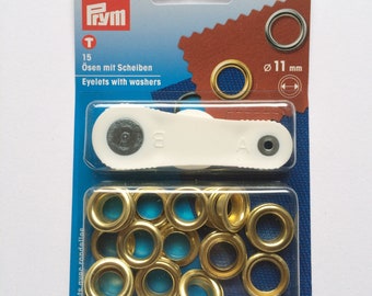 Prym eyelets - 11 mm - gold