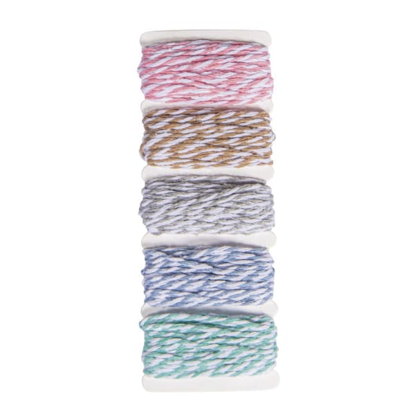 Rayher Bäckergarn Mix Pastell, Dekoschnur Bakers' Twine