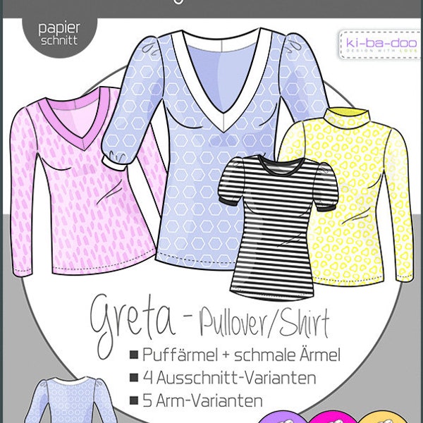 Pullover / Shirt "Greta" - von ki-ba-doo Papierschnittmuster