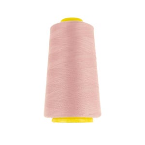 Könnte beinhalten: Eine Spule mit pinkfarbenem Garn und einer gelben Kunststoffspule.