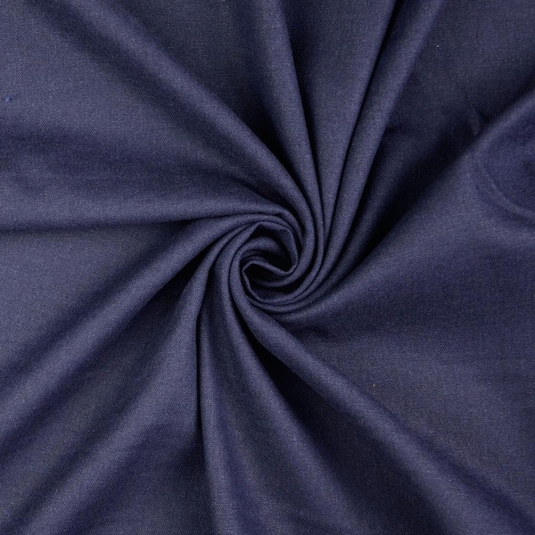 Viscose linen fabric stone washed - midnight blue, dark blue