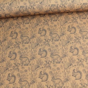 French Terry "Forest Animals" - burnt orange