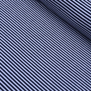 Jersey geringelt marine/weiß gestreift, Streifen, Stripes Bild 1
