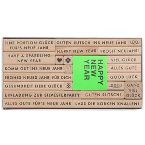 Paper Poetry stamp set Happy New Year 24 pieces - Rico Design