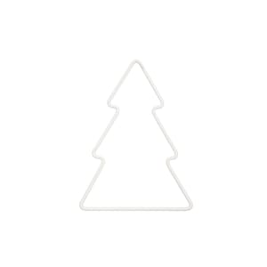 Può includere: Addobbo per albero di Natale in metallo bianco. L'addobbo è un semplice contorno di un albero di Natale.