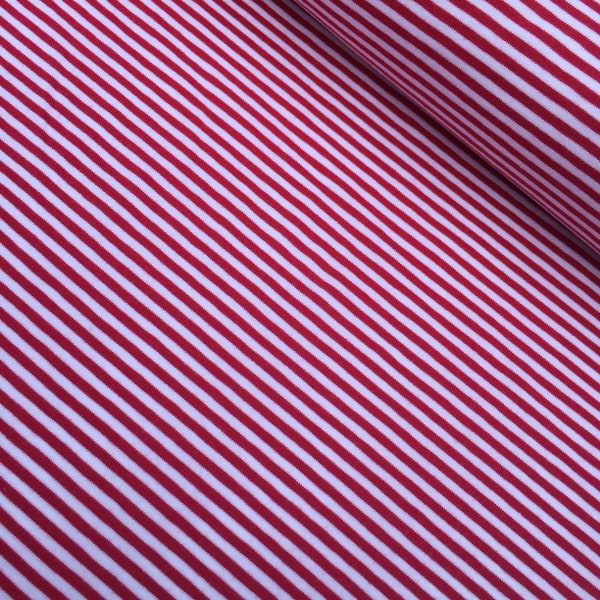 Jersey low red / white - ringel - stripes