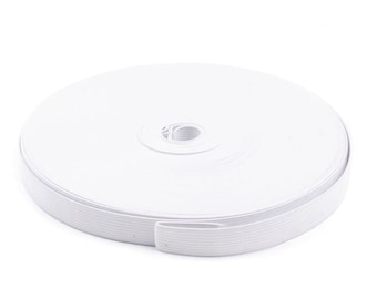 2 m rubber band woven 15 mm width - white
