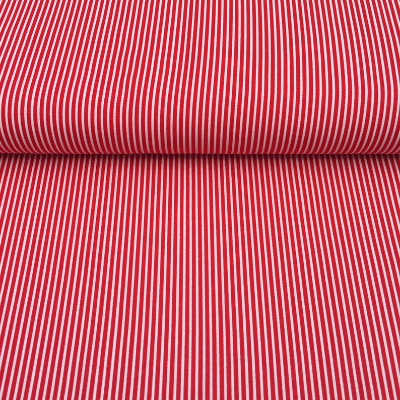 Cotton red stripes patchwork quilting image 1