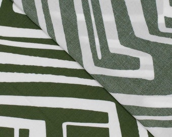 Viscose fabric abstract pattern - olive white