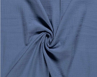 Muslin uni indigo blue