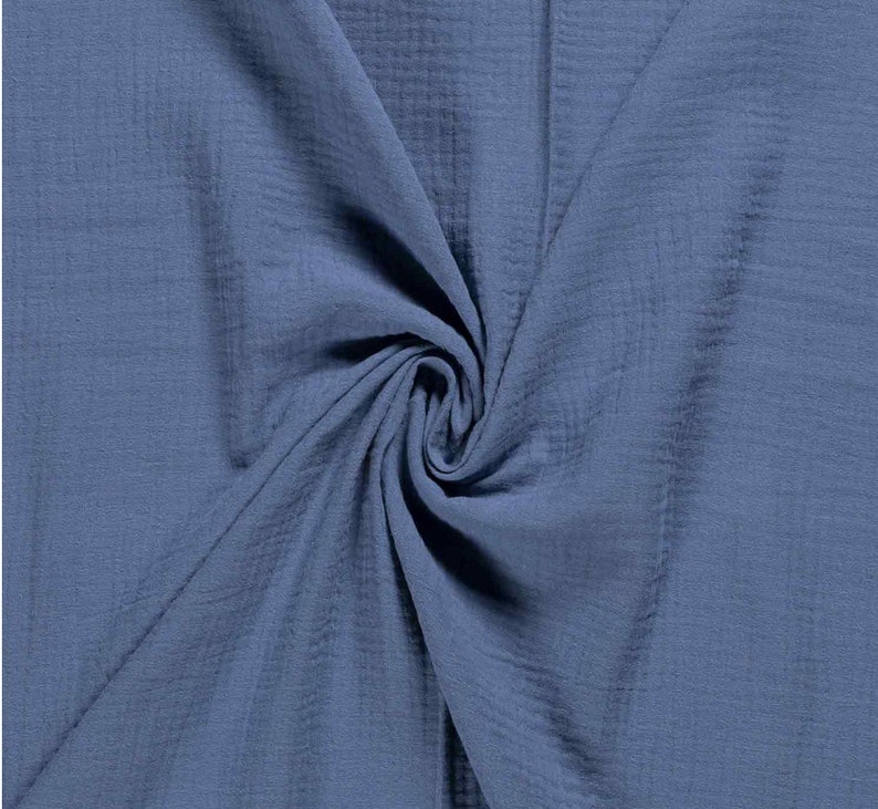 Muslin uni indigo blue Bild 1