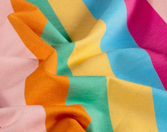 Colorful striped French terry – summer sweat fabric from Fräulein von Julie