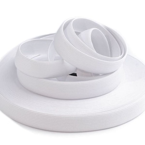 2 m woven elastic band 20 mm width - white
