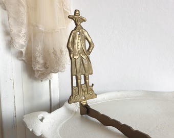 Antique clothes airer, fold-out clothes hook, brass wall-mounted clothes hook, French vintage, shabby chic, brocante, boudoir