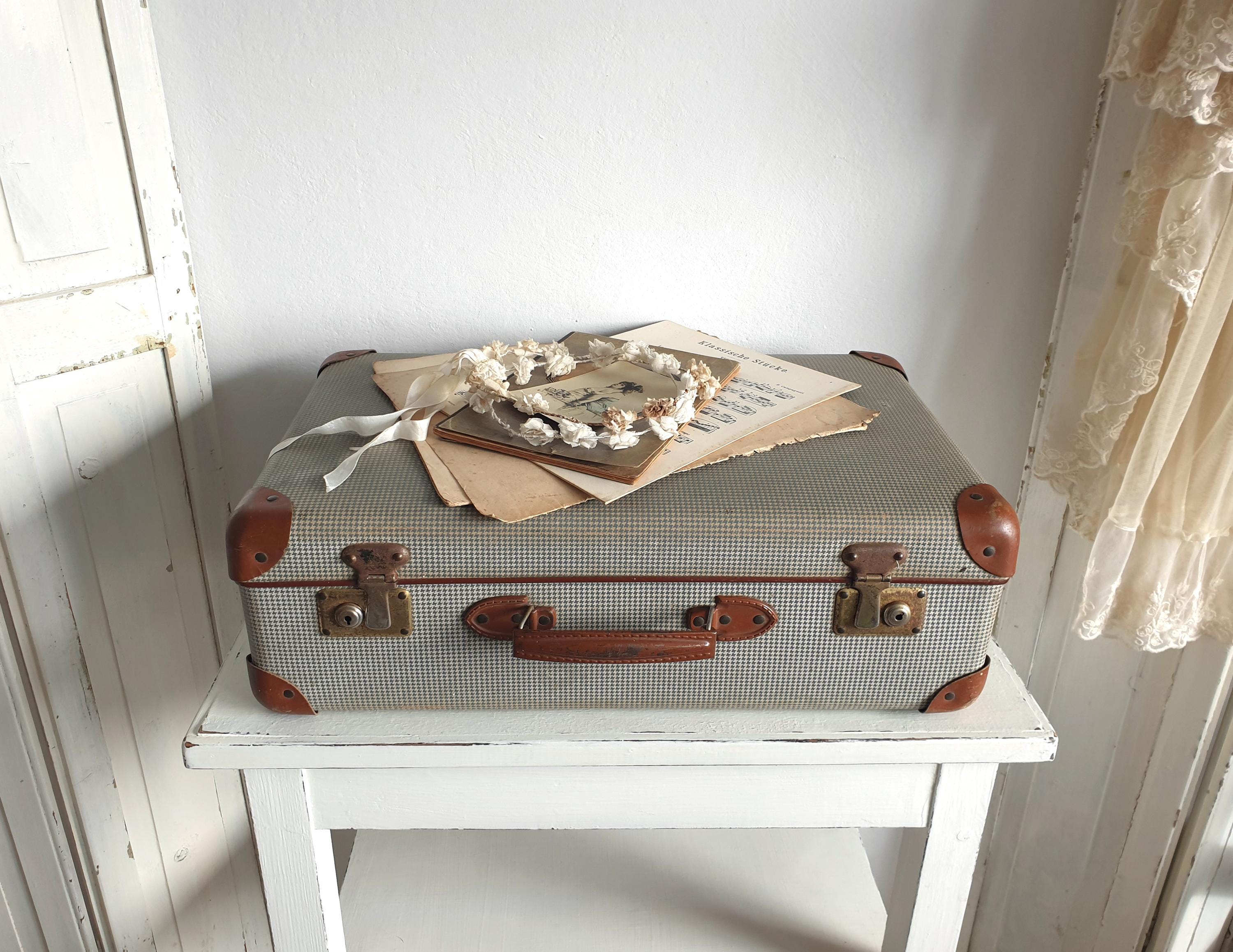 Vintage Leather French Suitcase - Etsy