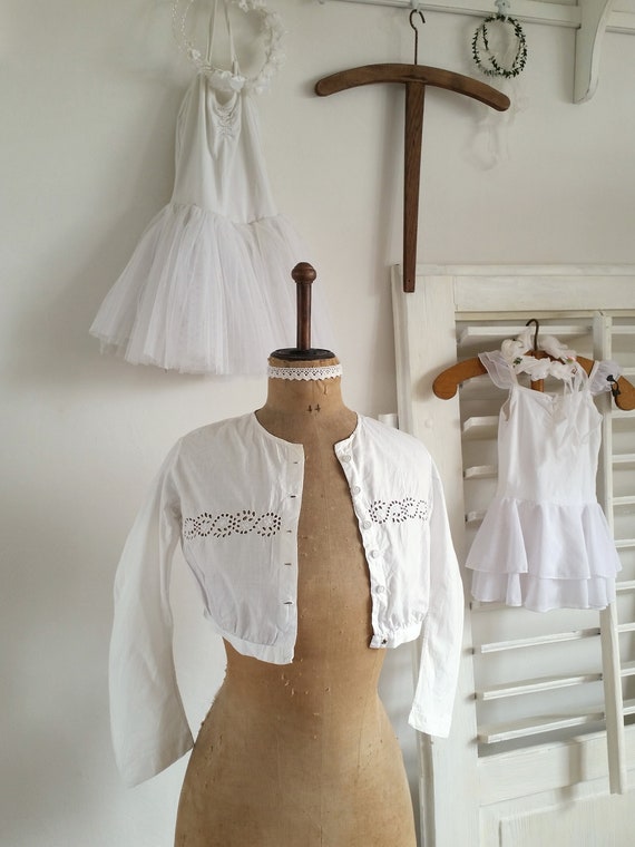 antique blouse, camisole, victorian linen, white … - image 4
