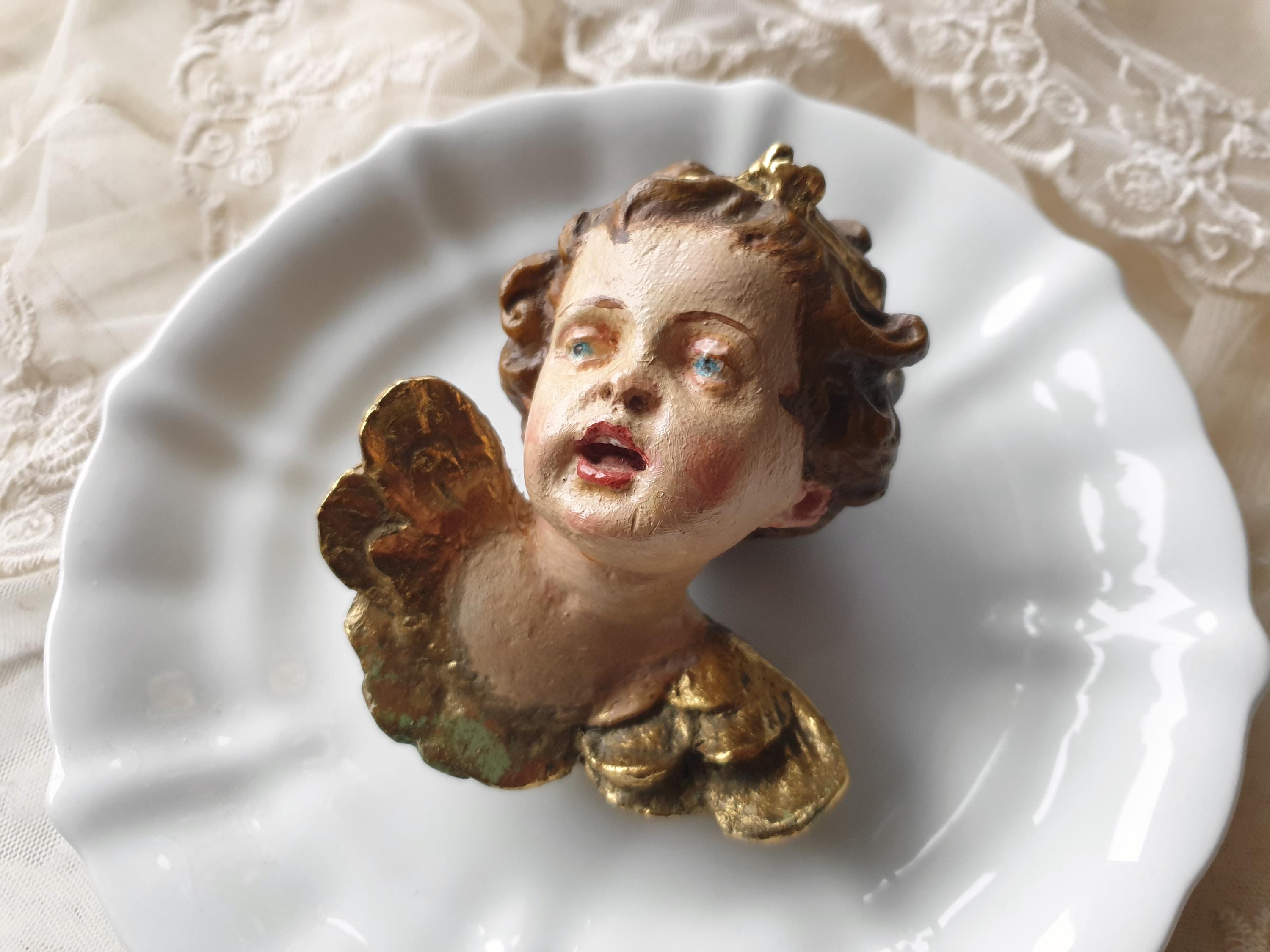 Antique Wooden Angel - Etsy Canada