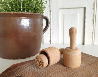 Set: 2x alter Butterstempel, antike Butterform, Butter-Model, Holz, shabby, Landhaus, brocante