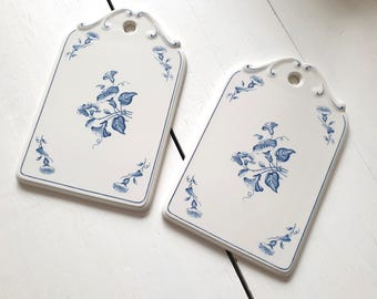 1x old cutting board, porcelain board, breakfast board, Villeroy & Boch, Val Bleu, shabby, vintage, brocante, country house