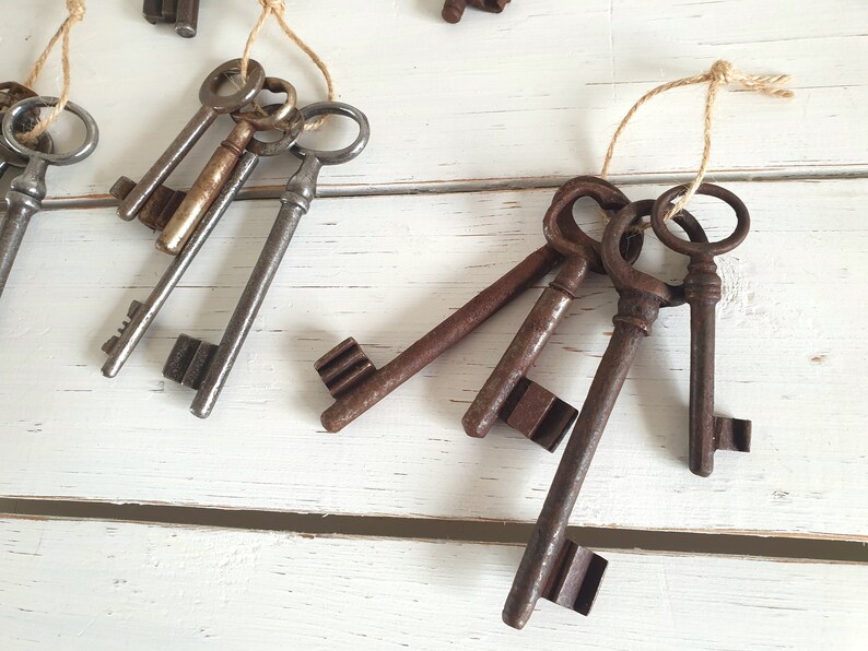 Antique Keys, Key Ring, French Vintage, Shabby, Brocante Decoration