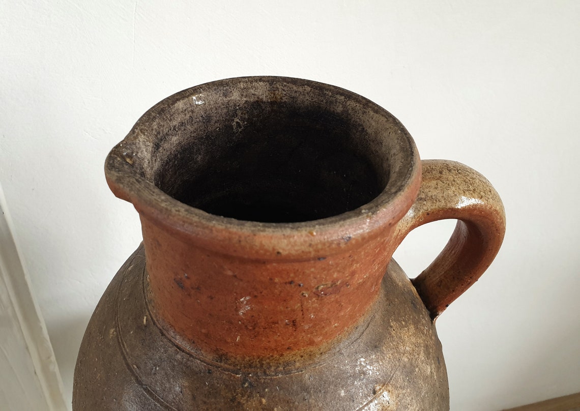 Antique Clay Jug Old Stone Jug Stoneware Large Clay Vessel Etsy