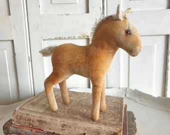 vintage pony, Steiff, antique Steiff animal, rare horse, foal, brocante, antique toy, collector's item, RARE