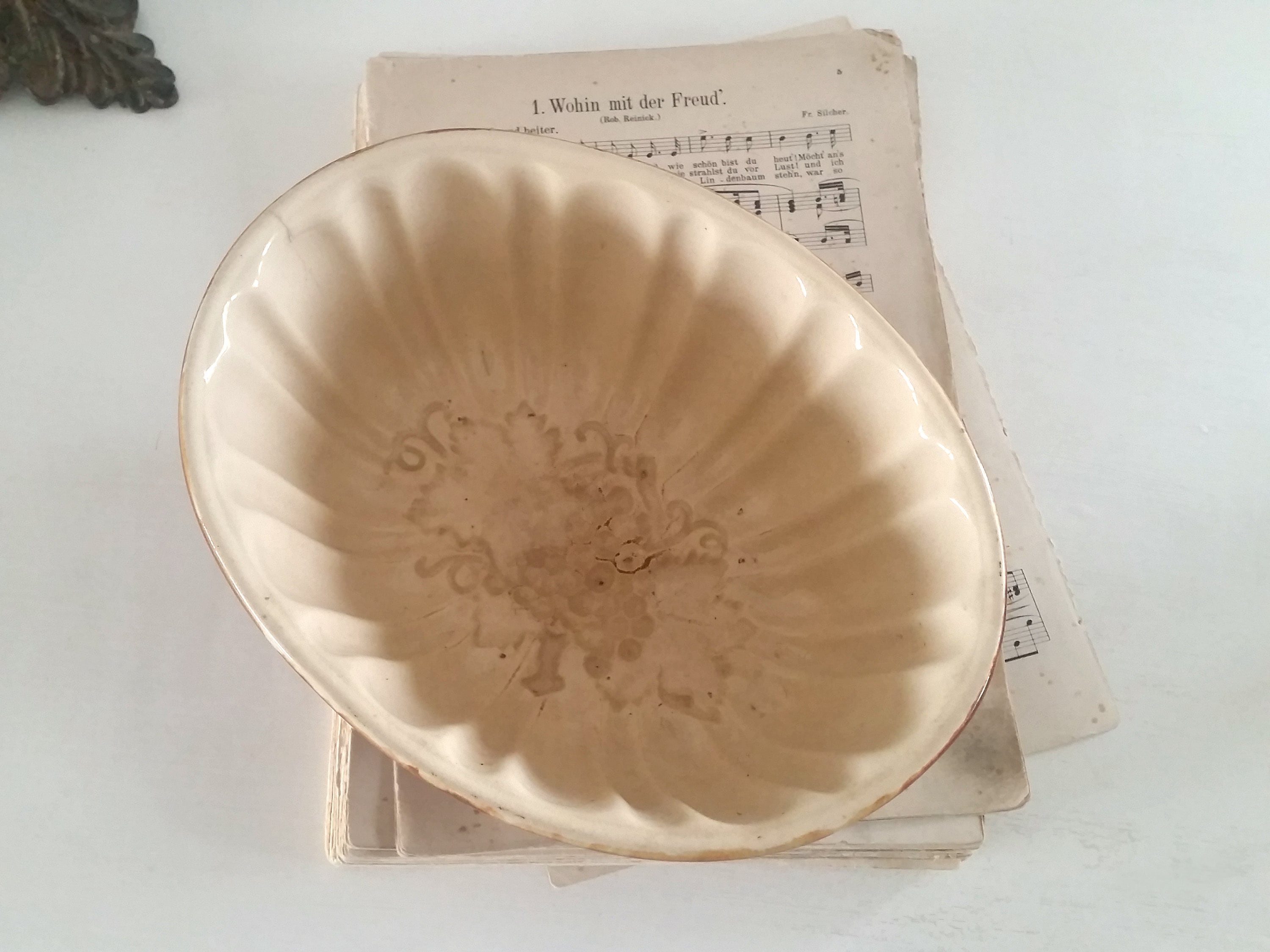 Old pudding tin antique baking dish ceramic french vintage Etsy