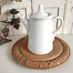 Olla antigua, cacaotera antigua, cafetera, porcelana Hutschenreuther, Biedermeier, shabby chic, blanco, vintage, decoración brocante, casa de campo