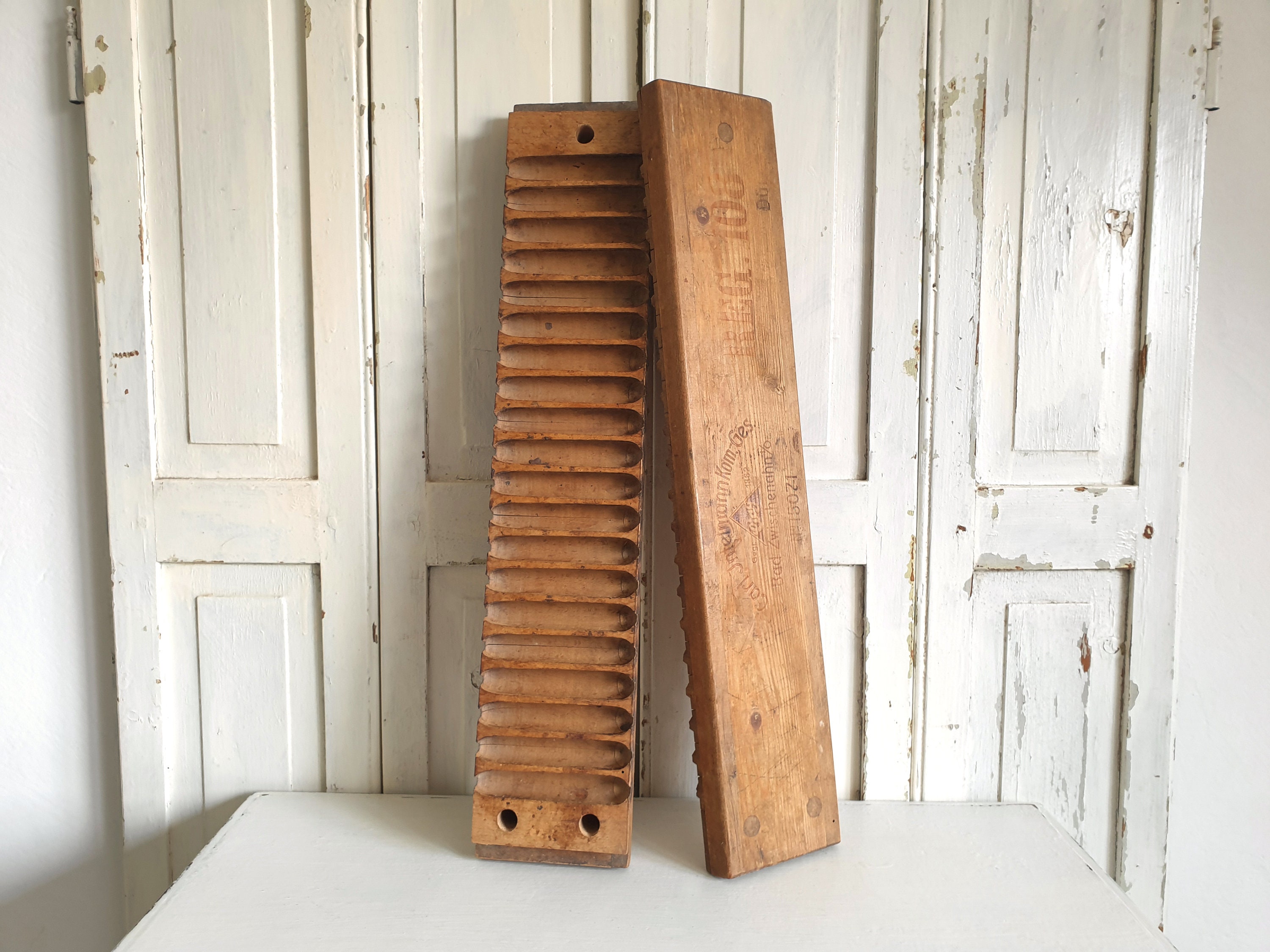 antique cigar mold, old cigar press, wood, cigar mold, vintage decoration, brocante, shabby, country house, industrial