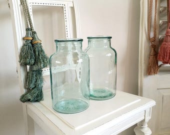vieux bocal de rangement, bocal ancien, style shabby chic, vintage, vase, vase en verre, style industriel, 3 L, brocante, décoration de maison de campagne