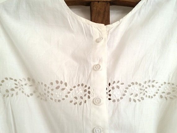 antique blouse, camisole, victorian linen, white … - image 2