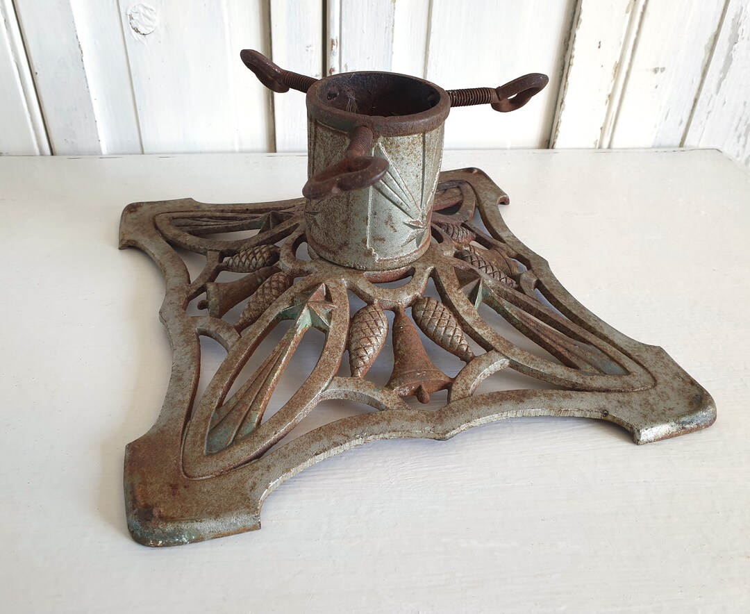 Old Large Christmas Tree Stand, Antique Christmas Tree Stand, Silver