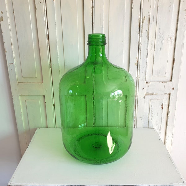 alter Weinballon, 51 cm großer Glasballon, Vase, Demijohn, Gärballon, Bodenvase, vintage, Loft, industrie, brocante Deko, Landhaus