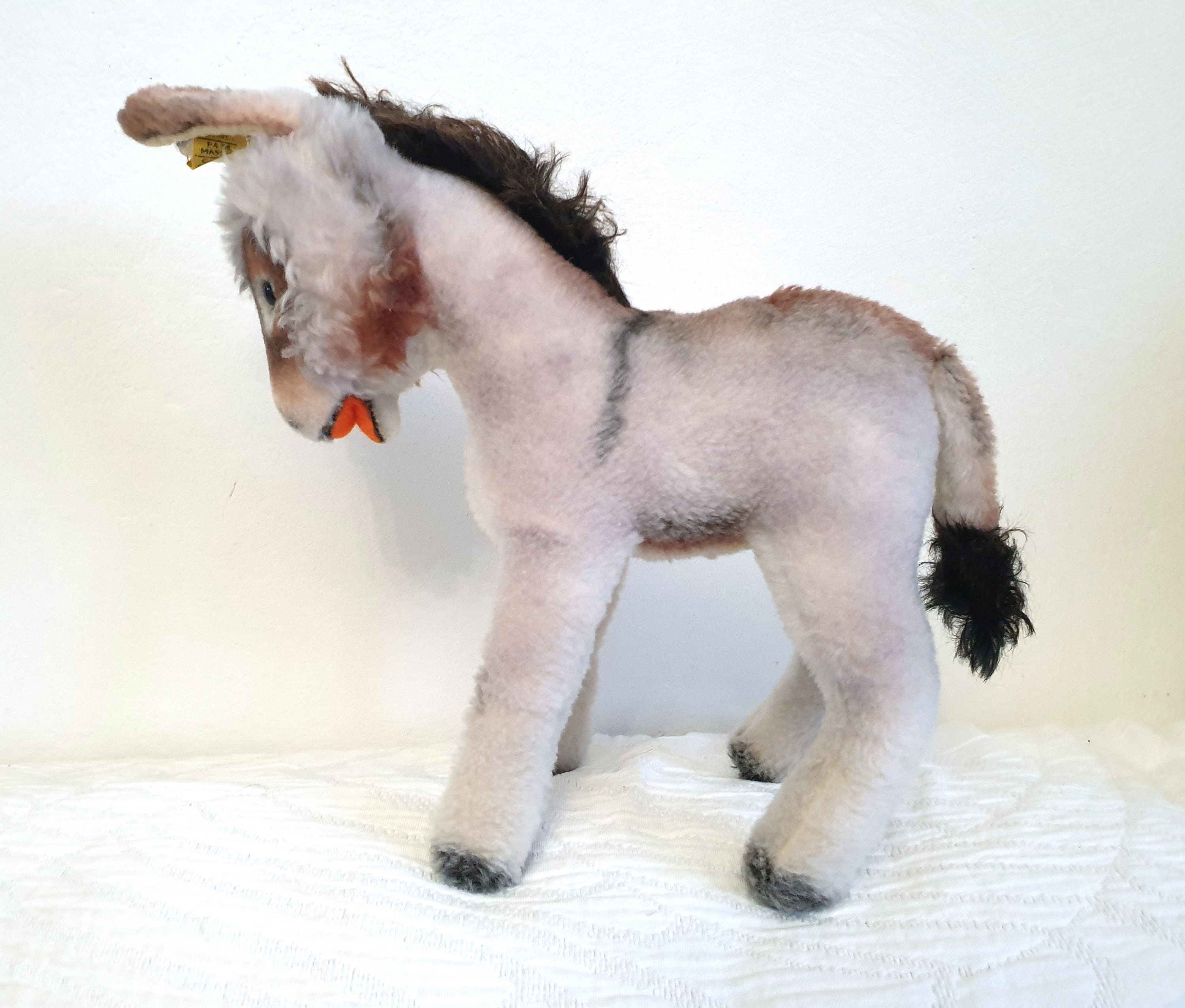 Old Steiff Donkey Grissy, Mule, Brocante, Vintage Stuffed Animal