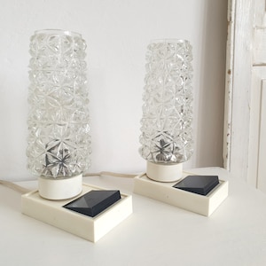 SET : 2x vieille lampe, lampe de table antique, lampe de chevet de grand-mère, paire de lampes, vintage, shabby, décoration brocante, milieu du siècle, années 60