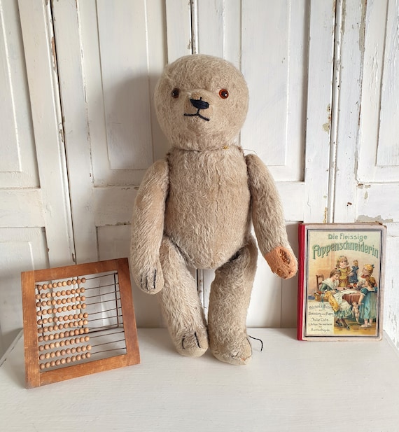 antiker Teddybär, Keinohrbär, vintage Stofftier, brocante, alter Teddy, shabby chic, Kuscheltier, Sammlerstück