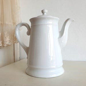 antik kaffekanna, stor vintage kakaokanna, shabby chic, Gründerzeit, Biedermeier, vit, brocante, lantlig inredning
