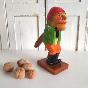 antique nutcracker, Erzgebirge, Michel, old wooden nutcracker, vintage Christmas decoration, folk art, shabby, brocante, country house decoration